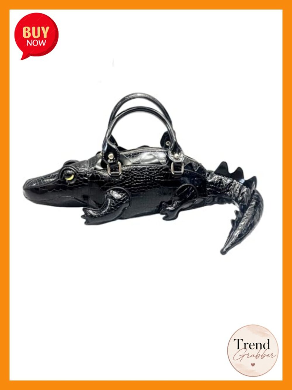 3D Crocodile Embossed PU Leather Novelty Handbag Crossbody Statement Purse